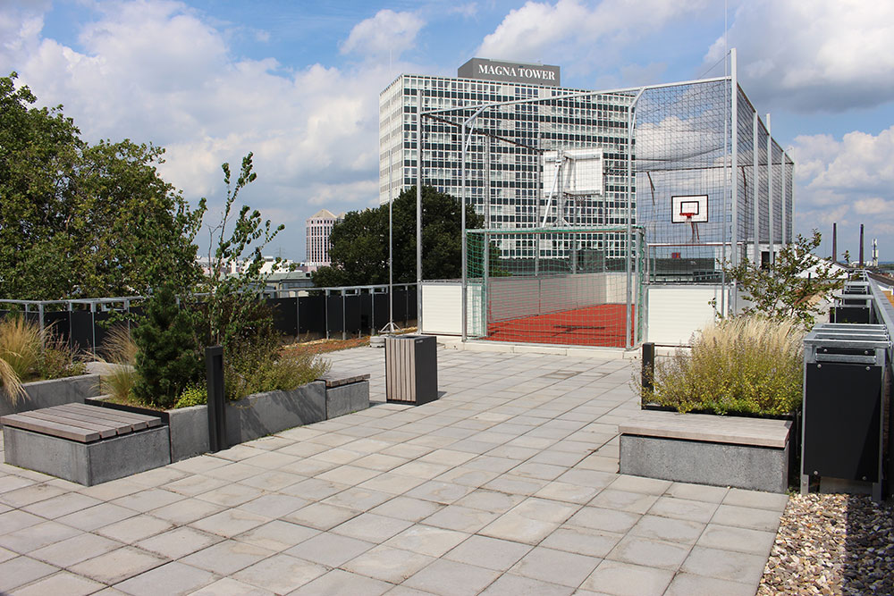 student residence with sports field student residence with sports field
